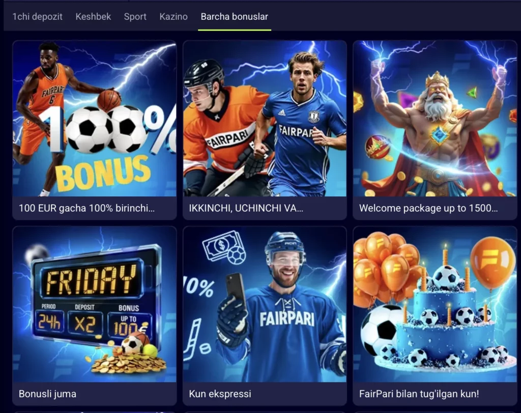 FairPari casino bonus — для слотов и игр в казино